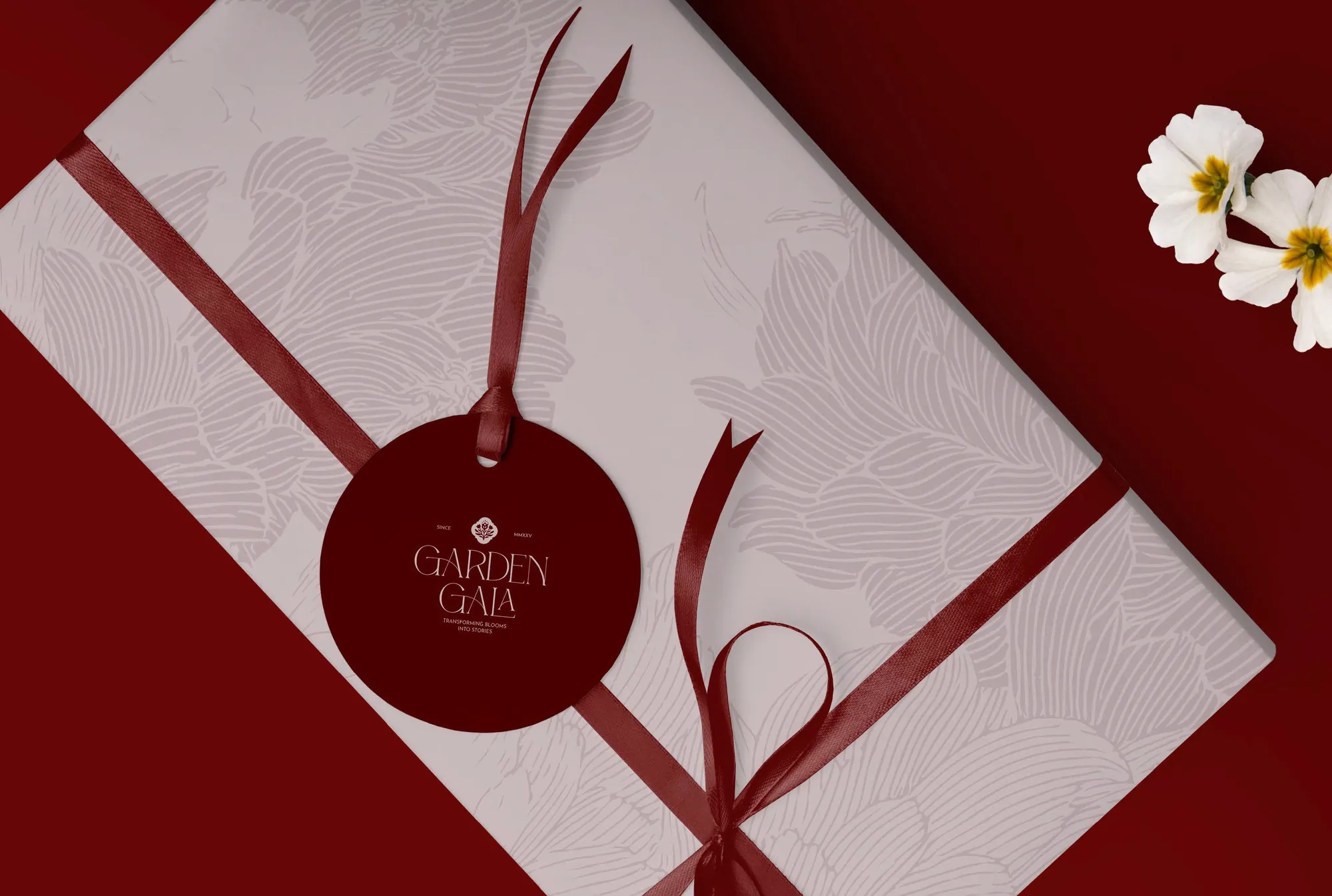 Garden Gala gift wrap and tag