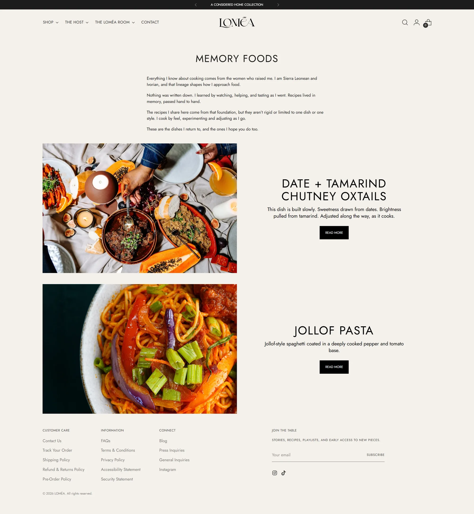 Loméa recipes