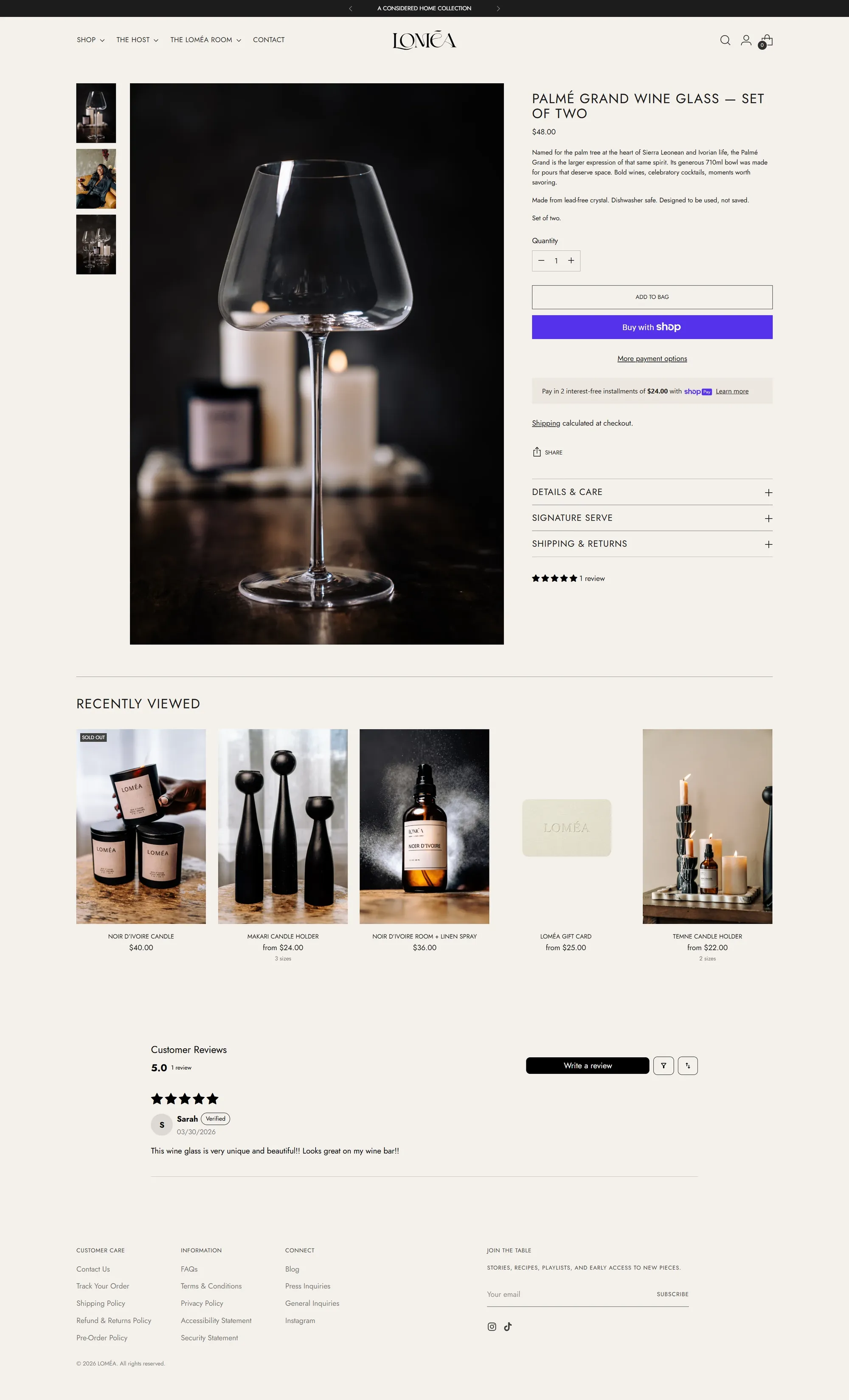 Loméa product page