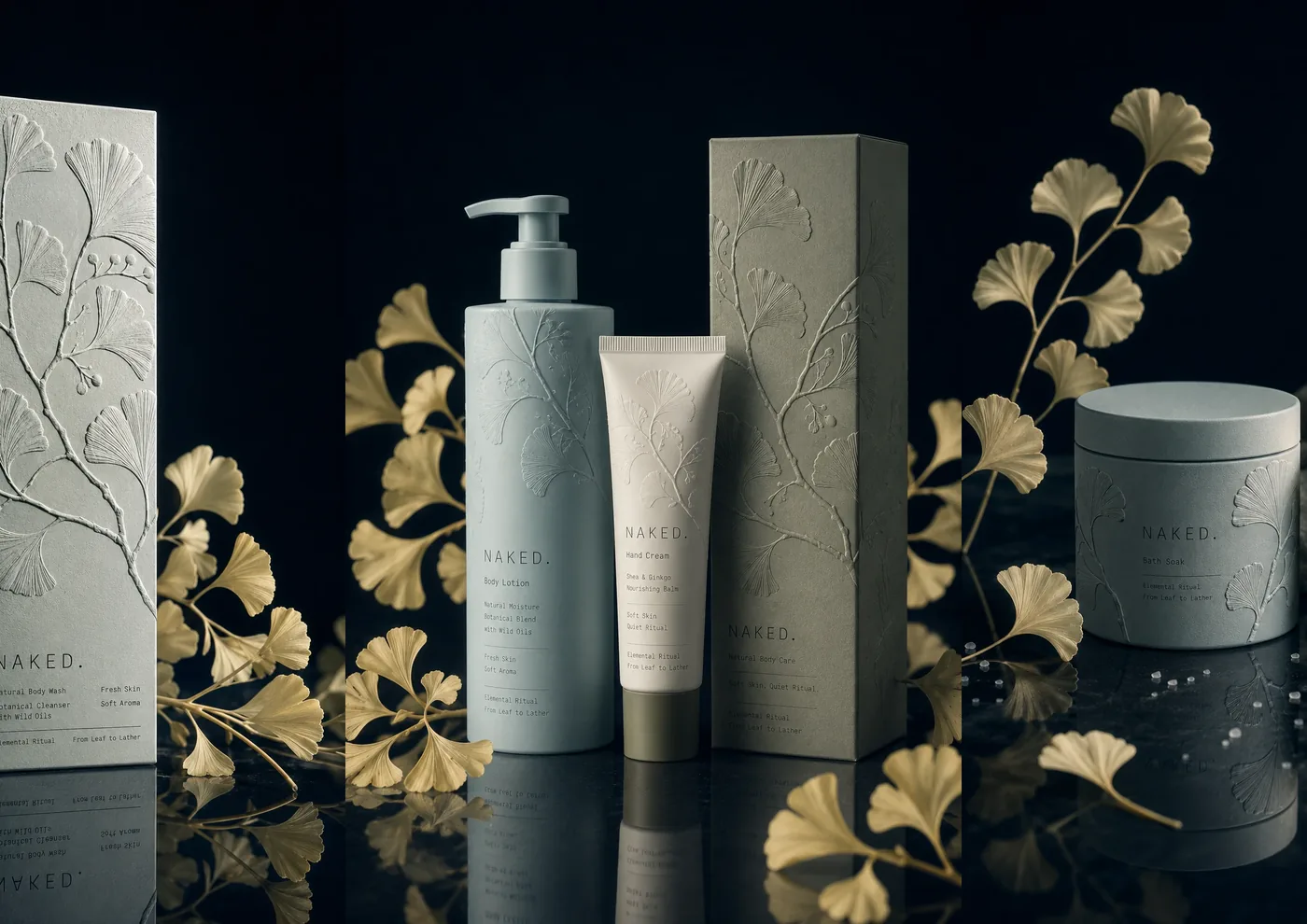 NAKED. skincare packaging